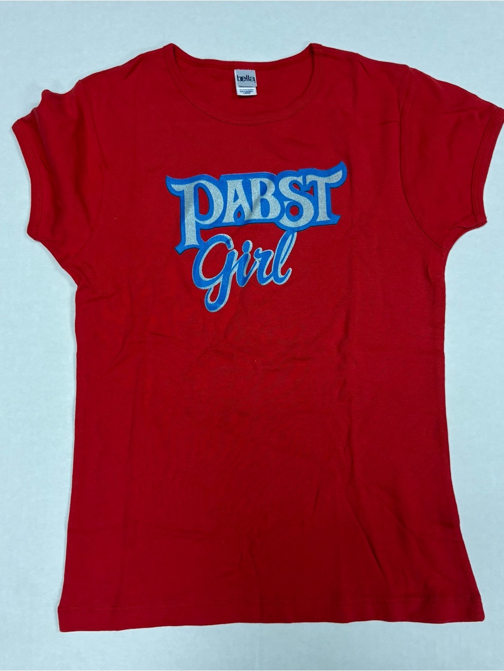 Bella Canvas Red 'Pabst Girl' Short Sleeve Tee